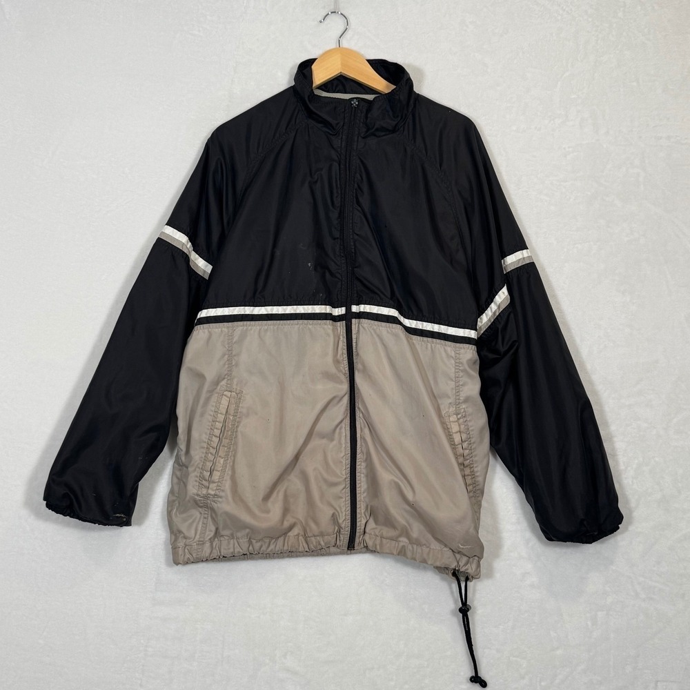 Nike Black and Tan Colorblock Windbreaker‎ Jacket Large